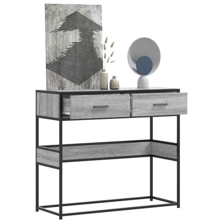 Mesa consola madera de ingeniería gris Sonoma 90x35x80 cm von , Seitentische - Ref: Foro24-849177, Preis: 74,58 €, Rabatt: %
