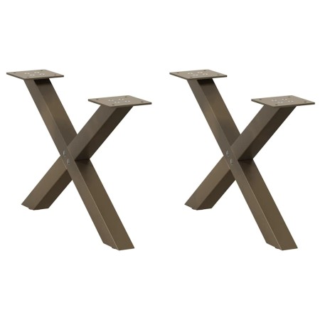 Patas de mesa centro forma X 2uds acero natural 50x(30-31) cm de , Patas para mesas - Ref: Foro24-4012879, Precio: 45,79 €, D...