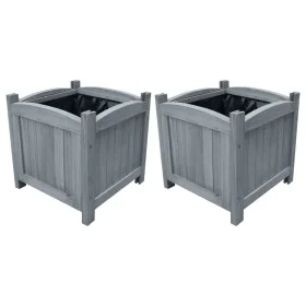 Gartenbeete 2 Stück aus massivem Tannenholz 30x30x30 cm von vidaXL, Töpfe und Pflanzgefäße - Ref: Foro24-310041, Preis: 47,23...
