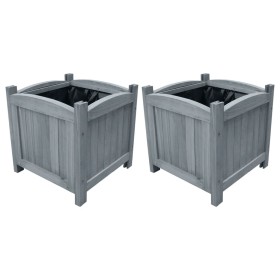 Gartenbeete 2 Stück aus massivem Tannenholz 30x30x30 cm von vidaXL, Töpfe und Pflanzgefäße - Ref: Foro24-310041, Preis: 51,12...