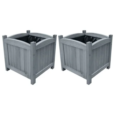 Gartenbeete 2 Stück aus massivem Tannenholz 30x30x30 cm von vidaXL, Töpfe und Pflanzgefäße - Ref: Foro24-310041, Preis: 48,10...