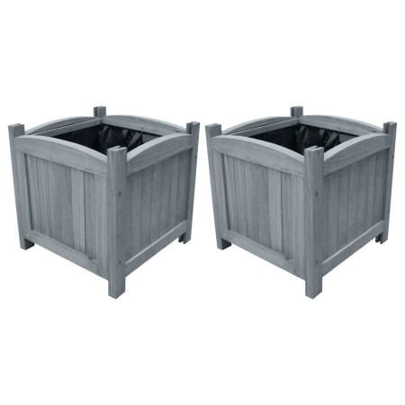 Gartenbeete 2 Stück aus massivem Tannenholz 30x30x30 cm von vidaXL, Töpfe und Pflanzgefäße - Ref: Foro24-310041, Preis: 51,12...