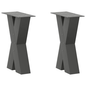 Patas para mesa de centro en forma de X 2 uds antracita acero de , Patas para mesas - Ref: Foro24-4012954, Precio: 84,13 €, D...
