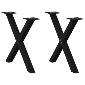 Patas de mesa de centro forma X 2uds acero negro 60x(42-43) cm by , Table legs - Ref: Foro24-4012900, Price: 53,52 €, Discoun...