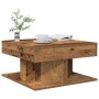 Mesa de centro madera de ingeniería envejecida 55x55x30 cm