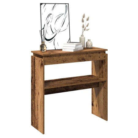 Mesa consola madera de ingeniería envejecida 80x30x102 cm by , Side tables - Ref: Foro24-856626, Price: 57,23 €, Discount: %