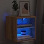 Mueble de TV de pared con luces LED roble artisian 30x28,5x30cm von , TV-Möbel - Ref: Foro24-857674, Preis: 32,10 €, Rabatt: %