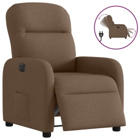 Sillón reclinable eléctrico de tela marrón de , Sillones - Ref: Foro24-3302956, Precio: 231,81 €, Descuento: %