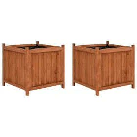 Arriates 2 unidades madera de abeto 50x50x50 cm de vidaXL, Maceteros y jardineras - Ref: Foro24-47250, Precio: 130,92 €, Desc...