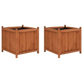Flowerbeds 2 units fir wood 50x50x50 cm by vidaXL, Pots and planters - Ref: Foro24-47250, Price: 111,47 €, Discount: %