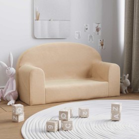 Sofá infantil de 2 plazas de felpa suave color crema de , Mobiliario para bebés y niños pequeños - Ref: Foro24-357013, Precio...