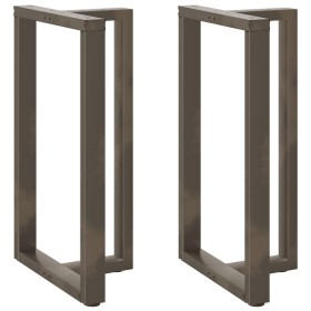 Patas mesa bar forma T 2 uds acero natural 60x35x(100-101) cm by , Table legs - Ref: Foro24-4013095, Price: 156,37 €, Discoun...