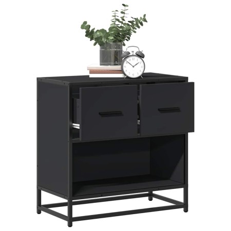Mesilla de noche negra 60x31x60 cm madera procesada y metal de , Mesitas de noche - Ref: Foro24-848694, Precio: 66,91 €, Desc...