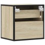 Mesita de noche de pared color roble ahumado 40x31x39,5 cm by , Nightstands - Ref: Foro24-848726, Price: 45,56 €, Discount: %