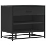 Banco zapatero madera de ingeniería y metal negro 60x40x53,5 cm by , Benches for halls and storage - Ref: Foro24-849219, Pric...