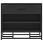 Banco zapatero madera de ingeniería y metal negro 60x40x53,5 cm by , Benches for halls and storage - Ref: Foro24-849219, Pric...