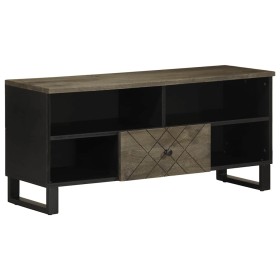 Mueble de TV madera maciza de mango negro 100x33x46 cm von , CD- und DVD-Speicher - Ref: Foro24-4017700, Preis: 94,57 €, Raba...