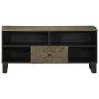 Mueble de TV madera maciza de mango negro 100x33x46 cm de , Almacenamiento para CD y DVD - Ref: Foro24-4017700, Precio: 95,71...