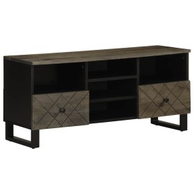 Mueble de TV madera maciza de mango negro 100x33x46 cm von , CD- und DVD-Speicher - Ref: Foro24-4017702, Preis: 113,11 €, Rab...