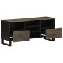 Mueble de TV madera maciza de mango negro 100x33x46 cm by , CD and DVD storage - Ref: Foro24-4017702, Price: 113,11 €, Discou...