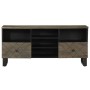 Mueble de TV madera maciza de mango negro 100x33x46 cm by , CD and DVD storage - Ref: Foro24-4017702, Price: 113,11 €, Discou...