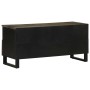 Mueble de TV madera maciza de mango negro 100x33x46 cm by , CD and DVD storage - Ref: Foro24-4017702, Price: 113,11 €, Discou...