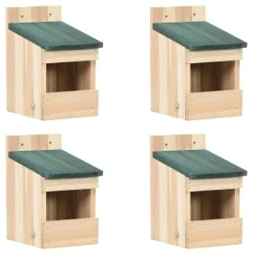 Casa para pájaros 4 unidades madera de abeto 12x16x20 cm de vidaXL, Pajareras - Ref: Foro24-47246, Precio: 60,14 €, Descuento: %