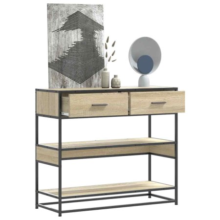Mesa consola de madera de ingeniería roble Sonoma 90x35x80 cm by , Side tables - Ref: Foro24-849180, Price: 84,69 €, Discount: %