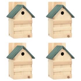 Casa para pájaros 4 unidades madera de abeto 23x19x33 cm