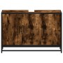 Armario lavabo baño madera ingeniería roble ahumado 90x33x60 cm by , Bathroom furniture - Ref: Foro24-849271, Price: 84,35 €,...