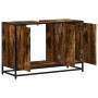 Armario lavabo baño madera ingeniería roble ahumado 90x33x60 cm by , Bathroom furniture - Ref: Foro24-849271, Price: 84,35 €,...