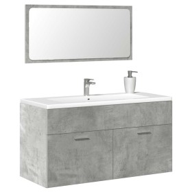 Armario de baño con espejo madera de ingeniería gris hormigón von , Badezimmermöbel - Ref: Foro24-856380, Preis: 81,05 €, Rab...