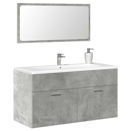 Armario de baño con espejo madera de ingeniería gris hormigón von , Badezimmermöbel - Ref: Foro24-856380, Preis: 81,05 €, Rab...