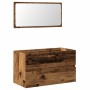 Mueble de baño con espejo de madera antigua madera ingeniería von , Badezimmermöbel - Ref: Foro24-856377, Preis: 88,74 €, Rab...