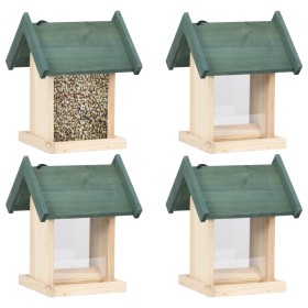 Comederos para pájaros 4 unidades madera de abeto de vidaXL, Comederos para pájaros - Ref: Foro24-47233, Precio: 39,26 €, Des...