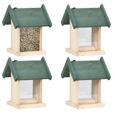 Bird feeders 4 units fir wood by vidaXL, Bird feeders - Ref: Foro24-47233, Price: 39,26 €, Discount: %