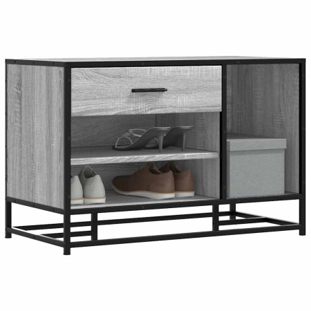 Banco zapatero madera de ingeniería gris sonoma 80x40x53,5 cm by , Benches for halls and storage - Ref: Foro24-849227, Price:...