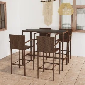 5-Piece Brown Synthetic Rattan Garden Bar Set by vidaXL, Garden sets - Ref: Foro24-3064842, Price: 350,59 €, Discount: %