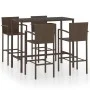 5-teiliges braunes Gartenbar-Set aus synthetischem Rattan von vidaXL, Gartensets - Ref: Foro24-3064842, Preis: 350,59 €, Raba...