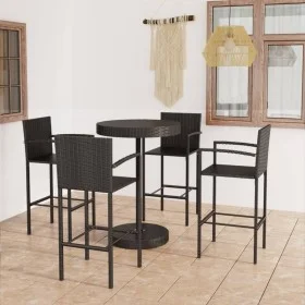 Garten Bar Set 5 Stück synthetisches Rattan schwarz von vidaXL, Gartensets - Ref: Foro24-3064772, Preis: 320,67 €, Rabatt: %