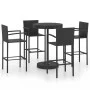 Garten Bar Set 5 Stück synthetisches Rattan schwarz von vidaXL, Gartensets - Ref: Foro24-3064772, Preis: 320,67 €, Rabatt: %