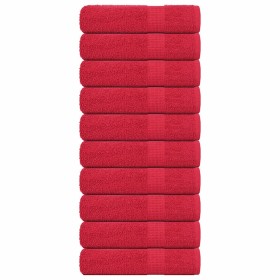 Toallas de baño 10 uds rojo 100x150 cm 360 gsm 100% algodón de , Toallas - Ref: Foro24-136934, Precio: 100,36 €, Descuento: %