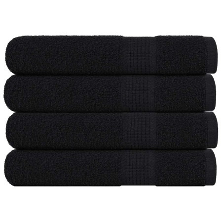 Toallas de sauna 4 uds 100% algodón negro 80x200 cm 360 gsm de , Toallas - Ref: Foro24-136960, Precio: 54,97 €