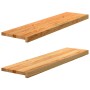 Peldaños de escalera 2 uds madera maciza roble marrón claro de , Alfombrillas para escalones - Ref: Foro24-3283793, Precio: 1...