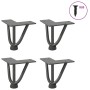 Patas de mesa tipo horquilla 4 uds acero macizo antracita 10 cm by , Table legs - Ref: Foro24-4012430, Price: 29,38 €, Discou...