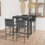 Garten-Barmöbel-Set, 5-teilig, synthetisches Rattan mit grauen Armlehnen von vidaXL, Gartensets - Ref: Foro24-3064812, Preis:...