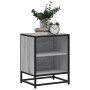 Mesita noche madera de ingeniería gris sonoma 40x31x50 cm metal de , Mesitas de noche - Ref: Foro24-848705, Precio: 37,15 €