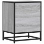 Mesita noche madera de ingeniería gris sonoma 40x31x50 cm metal de , Mesitas de noche - Ref: Foro24-848705, Precio: 37,15 €