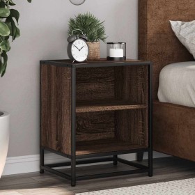 Mesita de noche madera ingeniería roble marrón 40x31x50cm metal by , Nightstands - Ref: Foro24-848707, Price: 37,15 €, Discou...