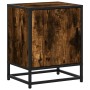 Mesita noche madera ingeniería roble ahumado 40x31x50cm metal by , Nightstands - Ref: Foro24-848713, Price: 36,92 €, Discount: %